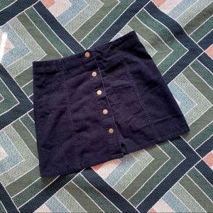 topshop corduroy button up skirt